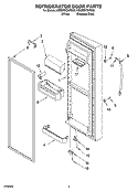 REFRIGERATOR DOOR PARTS Diagram and Parts List for 6GD25DCXHS05  Whirlpool Refrigerator