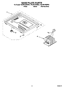 BASE PLATE PARTS Diagram and Parts List for YKCMS1555RWH1  KitchenAid Microwave