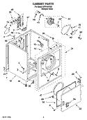 CABINET PARTS Diagram and Parts List for CEDX463SQ0  Crosley Dryer