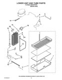 LOWER UNIT AND TUBE PARTS Diagram and Parts List for KSSC42FTS15  KitchenAid Refrigerator