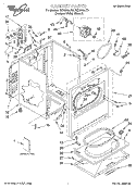 CABINET Diagram and Parts List for GEX9868JQ0  Whirlpool Dryer