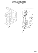 LATCH BOARD PARTS Diagram and Parts List for YMT3110SHB0  Whirlpool Microwave