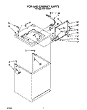 TOP AND CABINET, LIT/OPTIONAL Diagram and Parts List for RAX5133AW0  Roper Washer