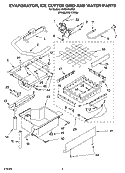EVAPORATOR, ICE CUTTER GRID AND WATER PARTS Diagram and Parts List for KUIS185JSS2  KitchenAid Ice Maker