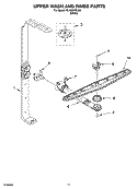 UPPER WASH AND RINSE PARTS Diagram and Parts List for GU630XTLQ0  Whirlpool Dishwasher