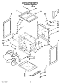 CHASSIS PARTS Diagram and Parts List for YIER320TW0  Whirlpool Range