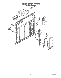 INNER DOOR Diagram and Parts List for DU8500XX2  Whirlpool Dishwasher