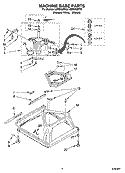 MACHINE BASE PARTS Diagram and Parts List for LBR5432PT2  Whirlpool Washer