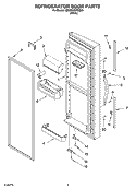 REFRIGERATOR DOOR PARTS Diagram and Parts List for 6GS2SHQXRQ00  Whirlpool Refrigerator
