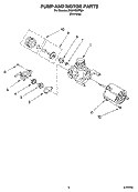 PUMP AND MOTOR PARTS Diagram and Parts List for DU851SWPS0  Whirlpool Dishwasher