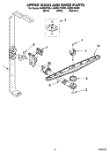 UPPER WASH AND RINSE PARTS Diagram and Parts List for KUDI01FKWH1  KitchenAid Dishwasher
