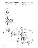 BRAKE, CLUTCH, GEARCASE, MOTOR & PUMP Diagram and Parts List for CA1752XYN0  Whirlpool Washer