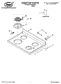 COOKTOP PARTS Diagram and Parts List for FES325RQ1  Roper Range