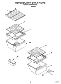 REFRIGERATOR SHELF PARTS Diagram and Parts List for 8ED2WTKXRT00  Whirlpool Refrigerator