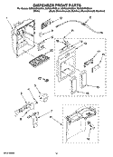 DISPENSER FRONT PARTS Diagram and Parts List for KSRS25RVBL01  KitchenAid Refrigerator