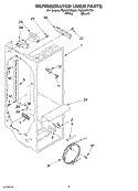 REFRIGERATOR LINER PARTS Diagram and Parts List for TS25AFXKT01  Estate Refrigerator