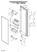 REFRIGERATOR DOOR PARTS Diagram and Parts List for 7GS6SHEXPQ03  Whirlpool Refrigerator