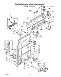 CONTROLS AND REAR PANEL Diagram and Parts List for 6LA6300XYW0  Whirlpool Washer