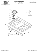 COOKTOP PARTS Diagram and Parts List for FGS326RD3  Roper Range