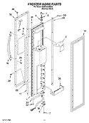 FREEZER DOOR PARTS Diagram and Parts List for KSSC36QMS03  KitchenAid Refrigerator