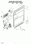 DOOR AND LATCH PARTS Diagram and Parts List for KUDE60FVSS0  KitchenAid Dishwasher