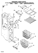 FREEZER LINER PARTS Diagram and Parts List for GD5SHAXNB01  Whirlpool Refrigerator