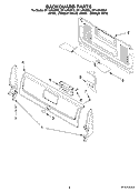 BACKGUARD PARTS Diagram and Parts List for SF114PXSQ2  Whirlpool Range