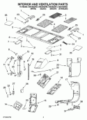 INTERIOR AND VENTILATION PARTS Diagram and Parts List for GH5184XPB5  Whirlpool Microwave