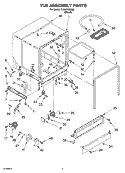 TUB ASSEMBLY PARTS Diagram and Parts List for TUD4700MU0  Estate Dishwasher