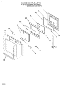 OVEN DOOR Diagram and Parts List for RS696PXEB0  Whirlpool Range