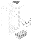 LINER Diagram and Parts List for EV150FXKQ01  Whirlpool Freezer