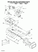MOTOR AND ICE CONTAINER PARTS Diagram and Parts List for ED5CHQXVQ01  Whirlpool Refrigerator