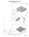 DISHRACK AND PANEL Diagram and Parts List for DU9400XT1  Whirlpool Dishwasher