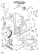 CABINET Diagram and Parts List for LGP6646AN2  Whirlpool Dryer