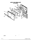 UPPER OVEN DOOR Diagram and Parts List for BES450WB1  Roper Range