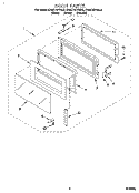 DOOR Diagram and Parts List for KHMC107BBL0  KitchenAid Microwave