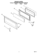 DOOR PARTS Diagram and Parts List for YGH8155XJQ0  Whirlpool Microwave