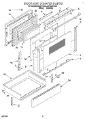 DOOR AND DRAWER Diagram and Parts List for KERS507YAL4  KitchenAid Range