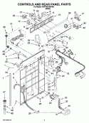 CONTROLS AND REAR PANEL PARTS Diagram and Parts List for 4KWTW5790VW0  Whirlpool Washer