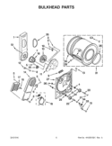 BULKHEAD PARTS Diagram and Parts List for WED4890XQ2  Whirlpool Dryer
