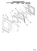 OVEN DOOR PARTS Diagram and Parts List for KEBC278KSS02  KitchenAid Wall Oven