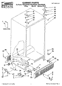 CABINET PARTS Diagram and Parts List for TS25AFXKT05  Estate Refrigerator