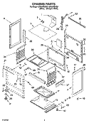 CHASSIS PARTS Diagram and Parts List for SF303PEKW2  Whirlpool Range