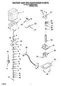 MOTOR AND ICE CONTAINER PARTS Diagram and Parts List for KSRW25CRSS01  KitchenAid Refrigerator