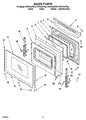 DOOR PARTS Diagram and Parts List for KERA205PBL4  KitchenAid Range