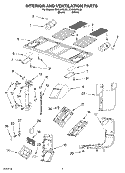 INTERIOR AND VENTILATION PARTS Diagram and Parts List for GH9184XLB1  Whirlpool Microwave