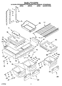 SHELF Diagram and Parts List for KTRC22EKWH01  KitchenAid Refrigerator