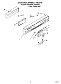 CONTROL PANEL PARTS Diagram and Parts List for IUD8000RS5  Whirlpool Dishwasher