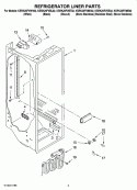 REFRIGERATOR LINER PARTS Diagram and Parts List for KSRK25FVMK02  KitchenAid Refrigerator