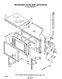 MICROWAVE DOOR AND LATCH Diagram and Parts List for RM278BXV1  Whirlpool Microwave Oven Combo